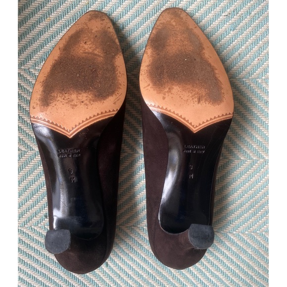 Vintage Yves Saint Laurent Brown Suede Pumps - Picture 6 of 11